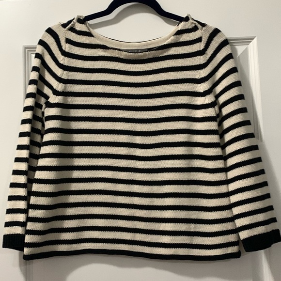 MARLED Black And Cream Stripe Sweater Small - Picture 1 of 2